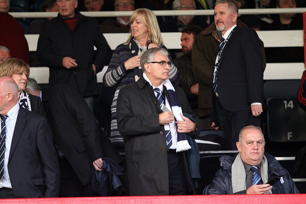 Bill Colvin in the Dens Park directors' box during his time as Dundee Chairman